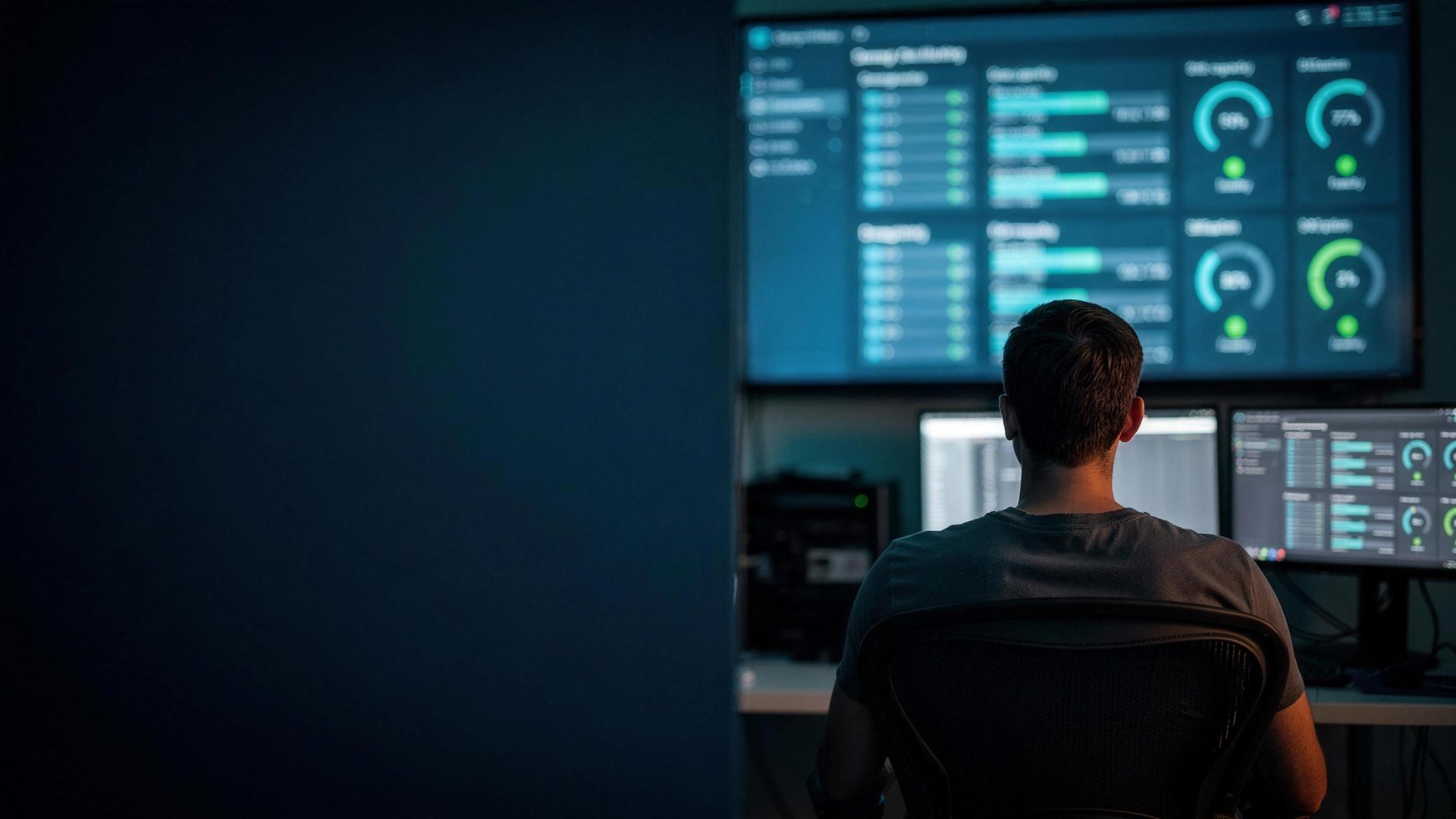 IT-Fachkraft überwacht Storage- und Backup-Auslastung, Grundlage für zuverlässiges Disaster Recovery